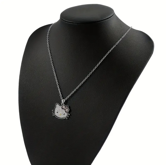 Hello Kitty Rhinestone Pendant Necklace - Picture 3 of 4